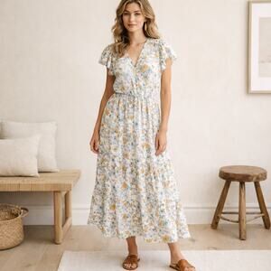 NWT: Trovata Birds of Paradis - Kristi Dress in Violet Tendril Size L